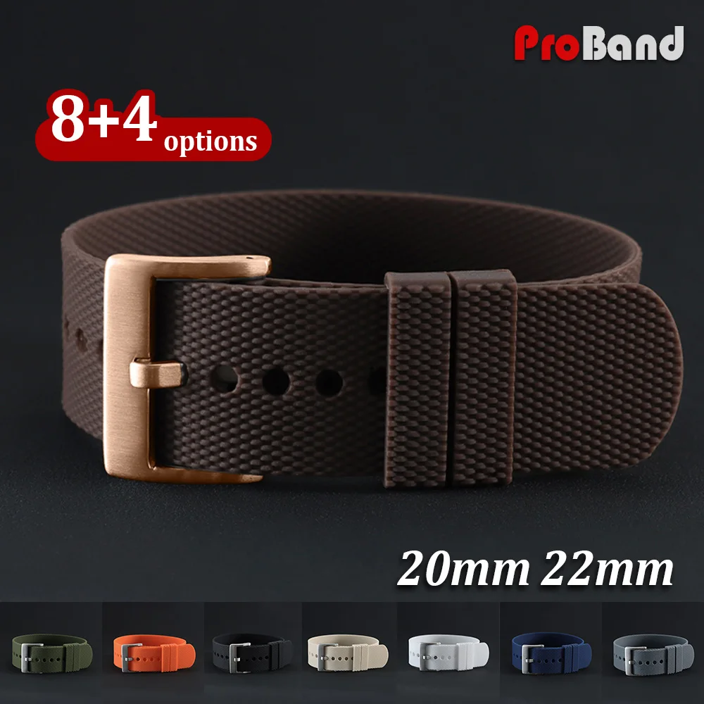 Sports One Piece Silicone Watch Straps 20mm 22mm FKM Replace Men Wristband for Tudor White Grey Rubber Watch Band for Cartier
