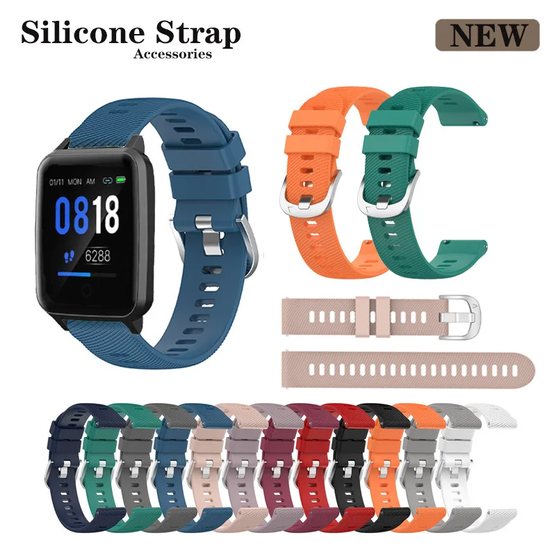 Sports Silicone Strap 20mm Band For AXTRO Fit 3 / Actxa Tempo 4c 5c For Haylou LS02 / RS4 Plus