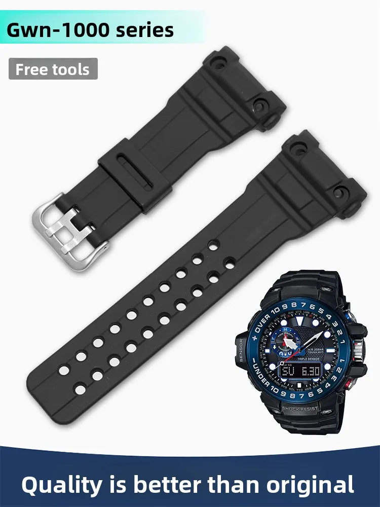 Waterproof Silicone Watch Strap for Men Is Suitable for Casio Nautical Master Series GWN-1000 1000B Sports Strap