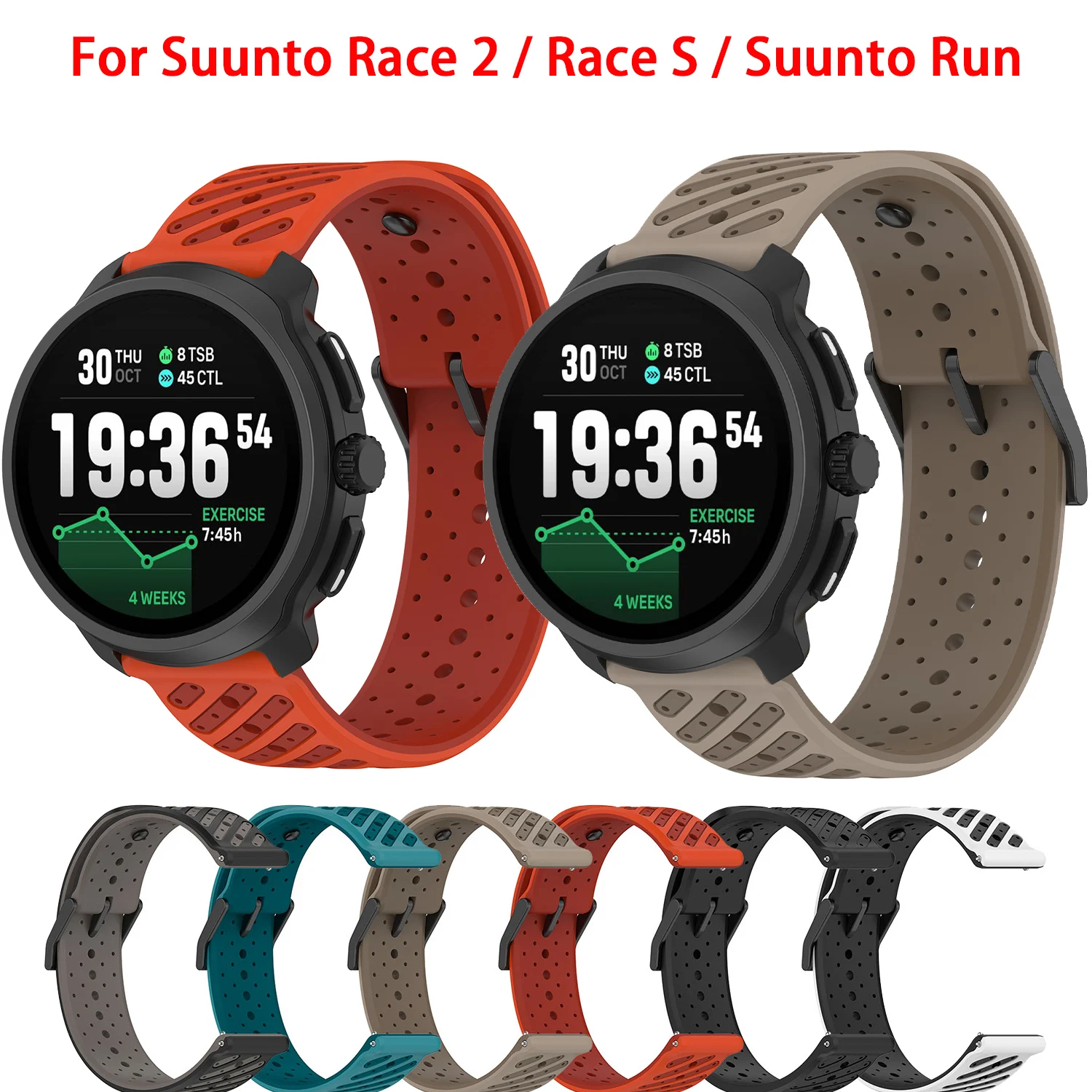 Silicone Wrist Band For Suunto Race 2 Run Sunnto 9 Peak Pro Smart Watch Strap Sport Band Belt For OPPO Watch4 Pro X S X2 22MM