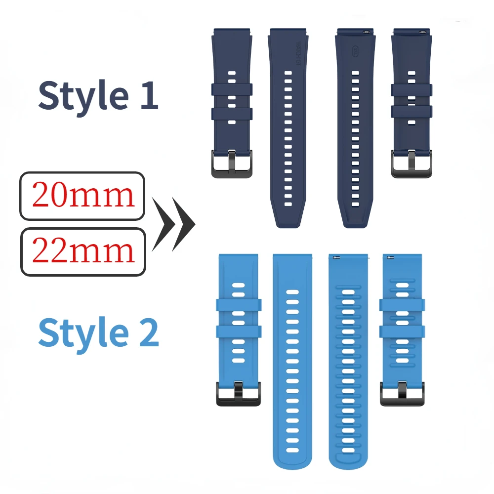 22mm 20mm Silicone Strap For Huawei Watch GT2 2e Pro GT3 Amazfit GTR/GTS Sports Smartwatch strap For Samsung Galaxy Watch 3/3Pro