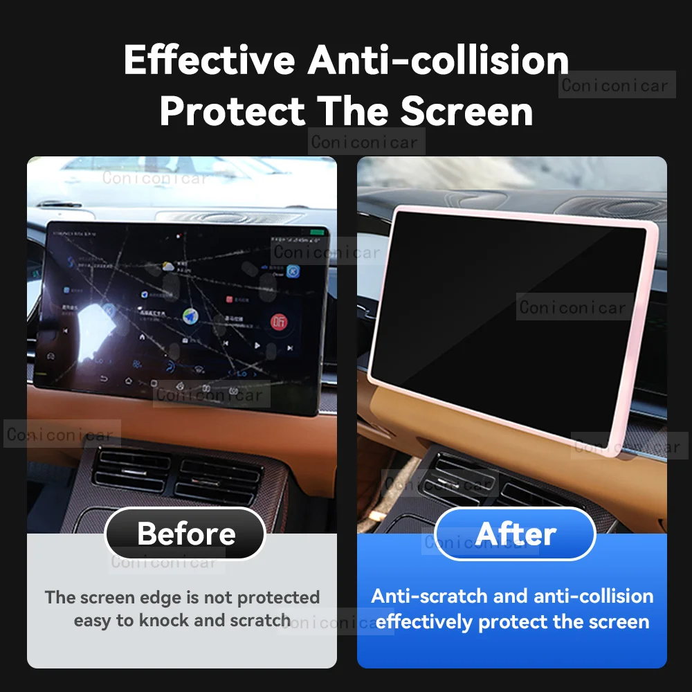 For BYD DOLPHIN MINI SEAGULL EV Silicone Screen Navigation Frame Display Edge Protector Central Control Protective Cover