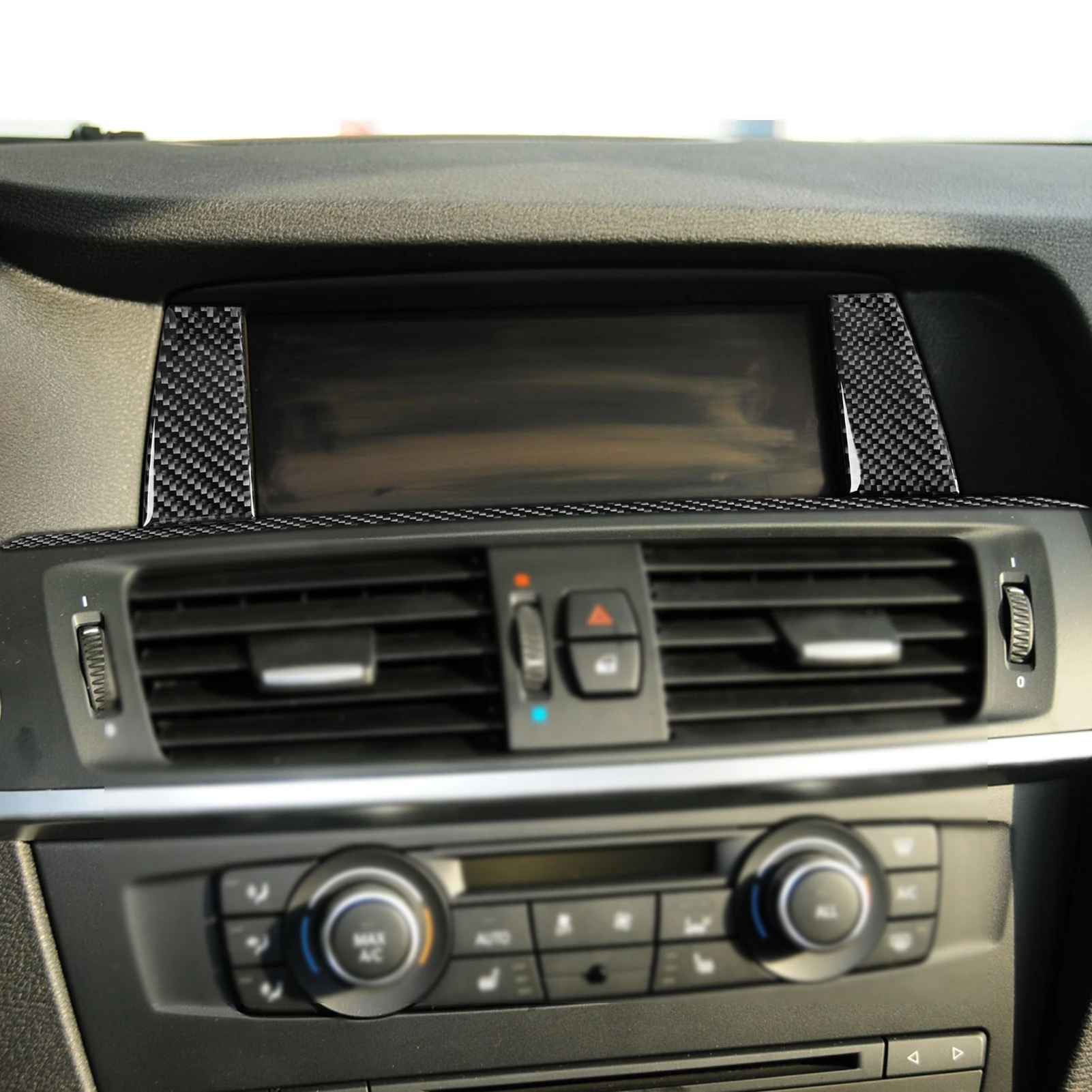 For BMW X3 F25 X4 F26 2011-2017 Central Display Side & Lower Trim Set Carbon Fiber Sticker Interior Car Interior Accessories