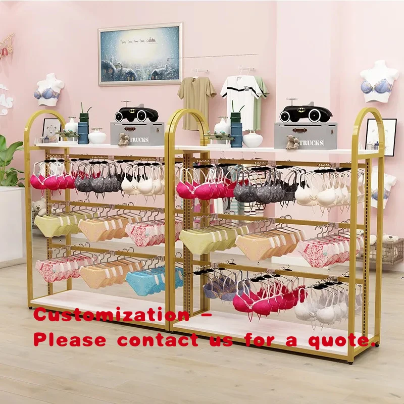custom.Lingerie Shop Interior Design Decoration Bra Display Stand Underwear Hanging Rack Lingerie Store Display Furniture