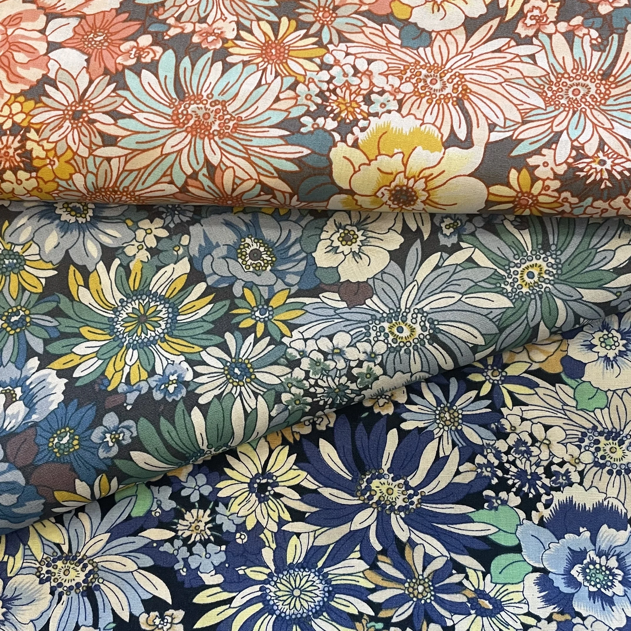 Pastoral Sunflower 40S Cotton Poplin Fabric For Kids Baby Sewing Cloth Dresses Skirt DIY Handmade Patchwork Meter