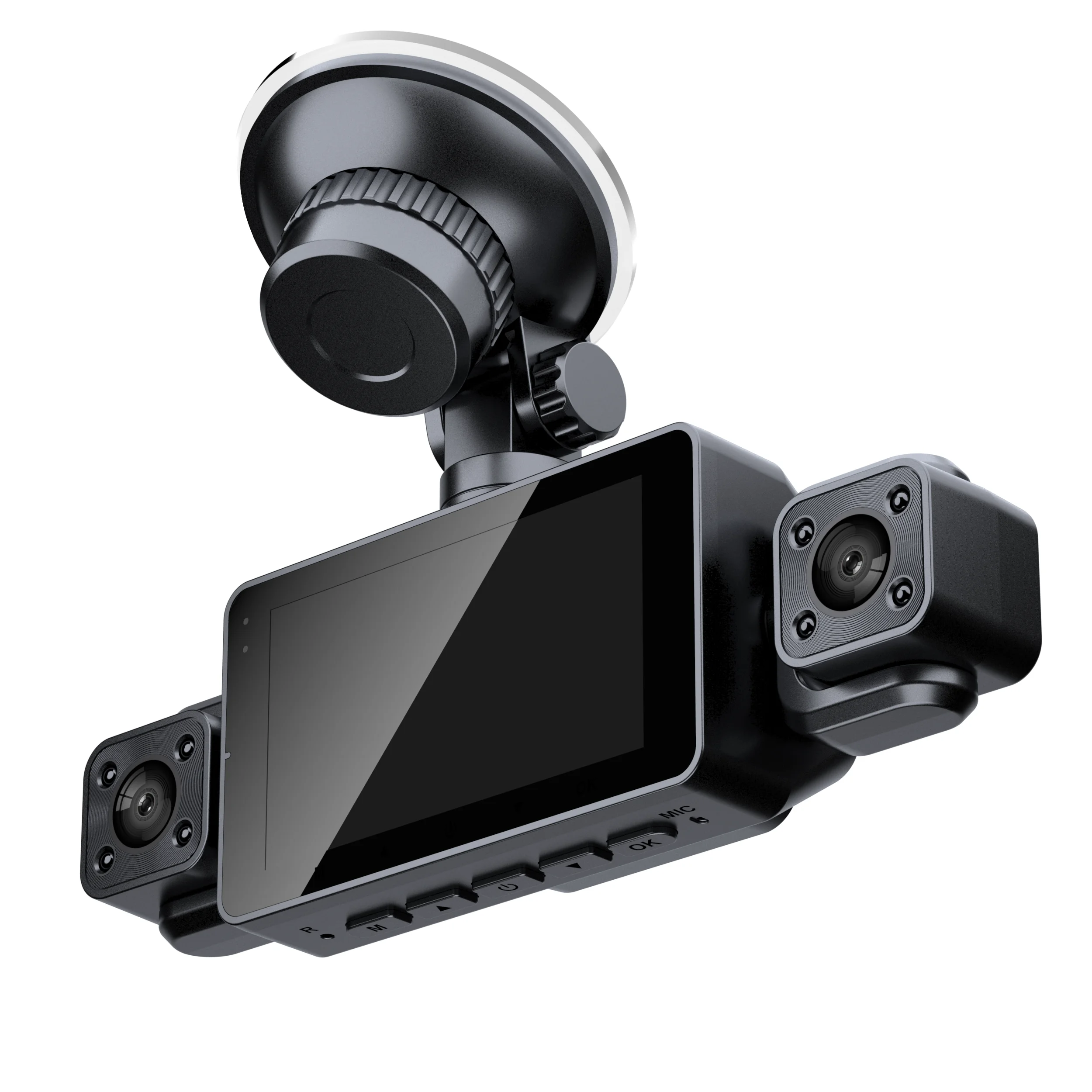 High Quality 1080P Quad Record IPS Dashcam HD 360 Wide Angle Night Vision Driving Recorder