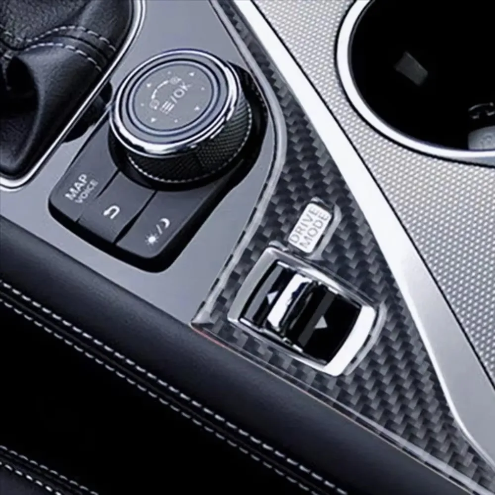 DB-For Infiniti Q50 Q60 2014-2020 Car Interior Center Console Panel Real Carbon Fiber