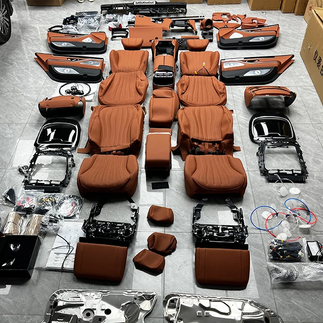 New Design W221 Upgrade to W223 Interior Kit  Modification Interior Modification of Center Console Seat Leather Cover