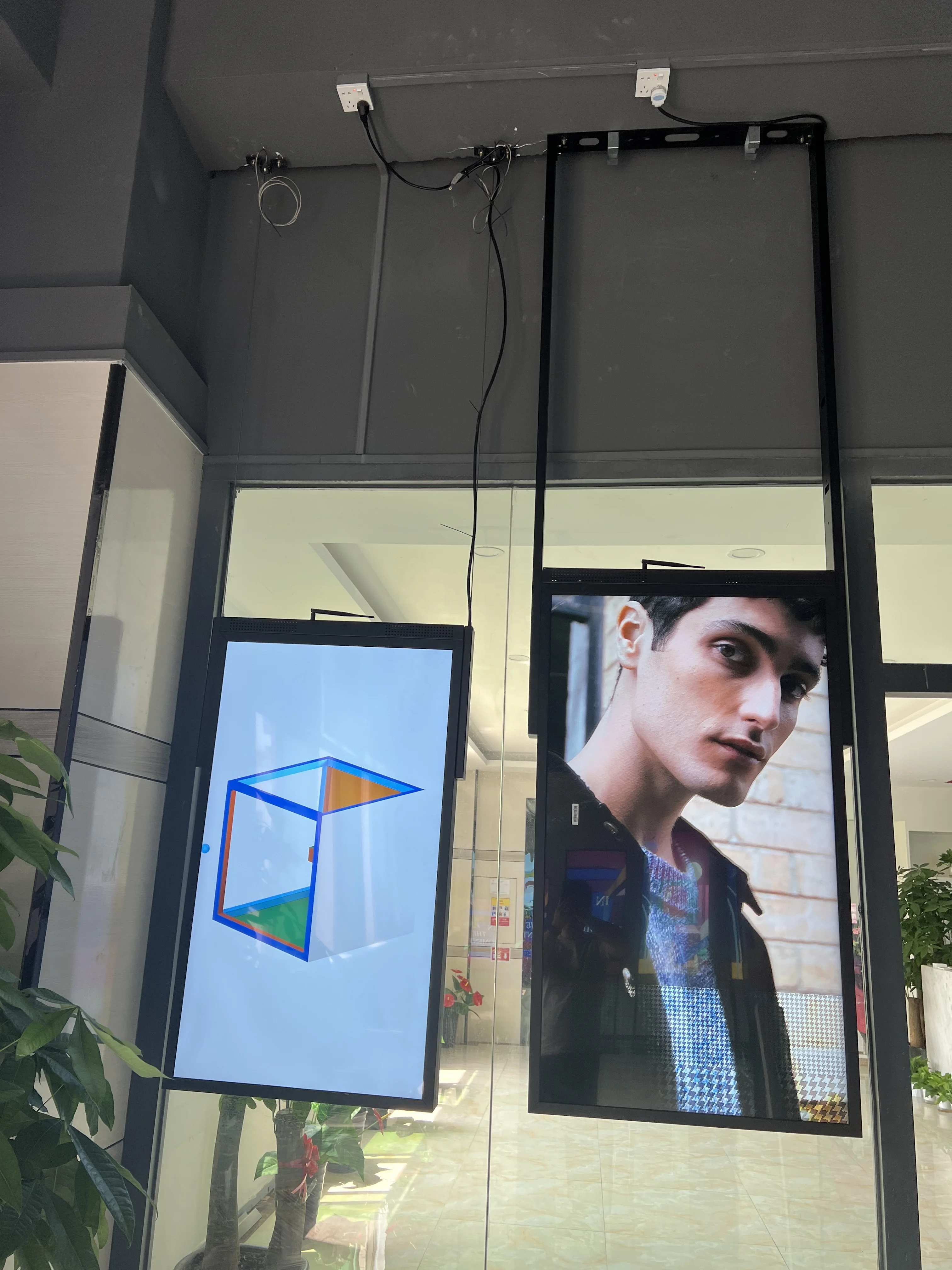 Double-sided Highlight Window Advertising Machine Shopping Center Hanging LCD Screen Commercial Digital Display