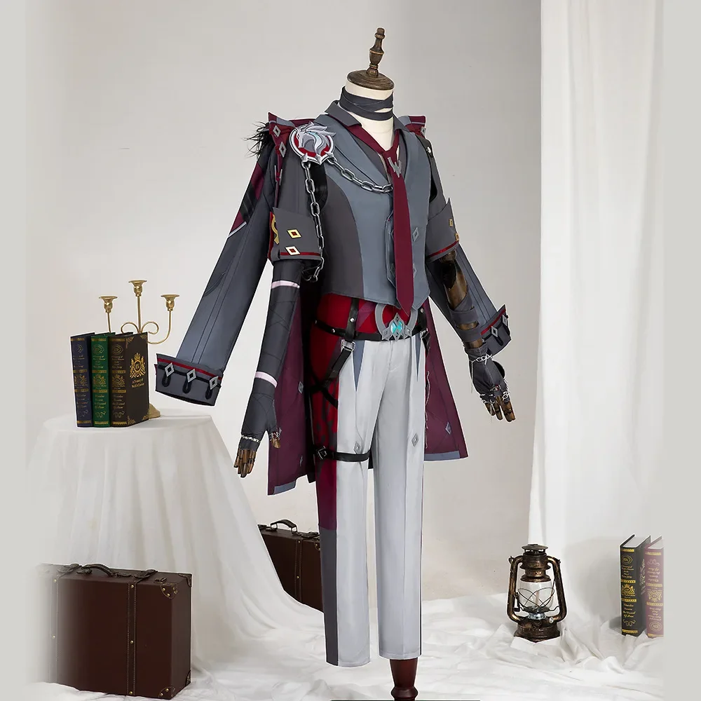 Game Genshin Impact Wriothesley Cosplay Costume Dress Up Ball Wig Halloween Carnival Party Uniform Anime Full Set of Costume