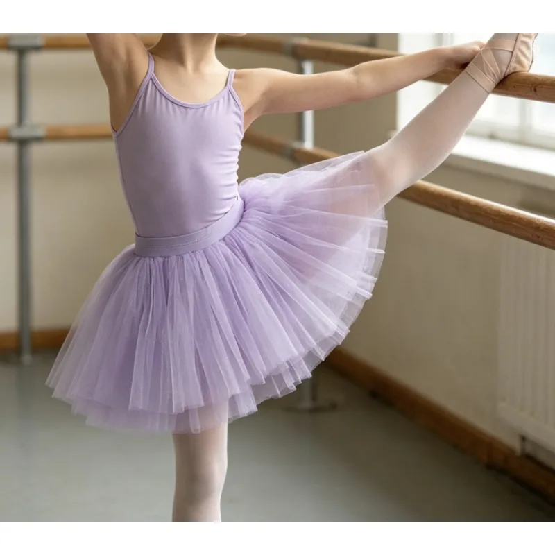 Baby Girls Tutu Fluffy Skirt Toddler Princess Ballet Dance Tulle Mesh Skirt for Daily Training Exam Gymnastics Performance Dress