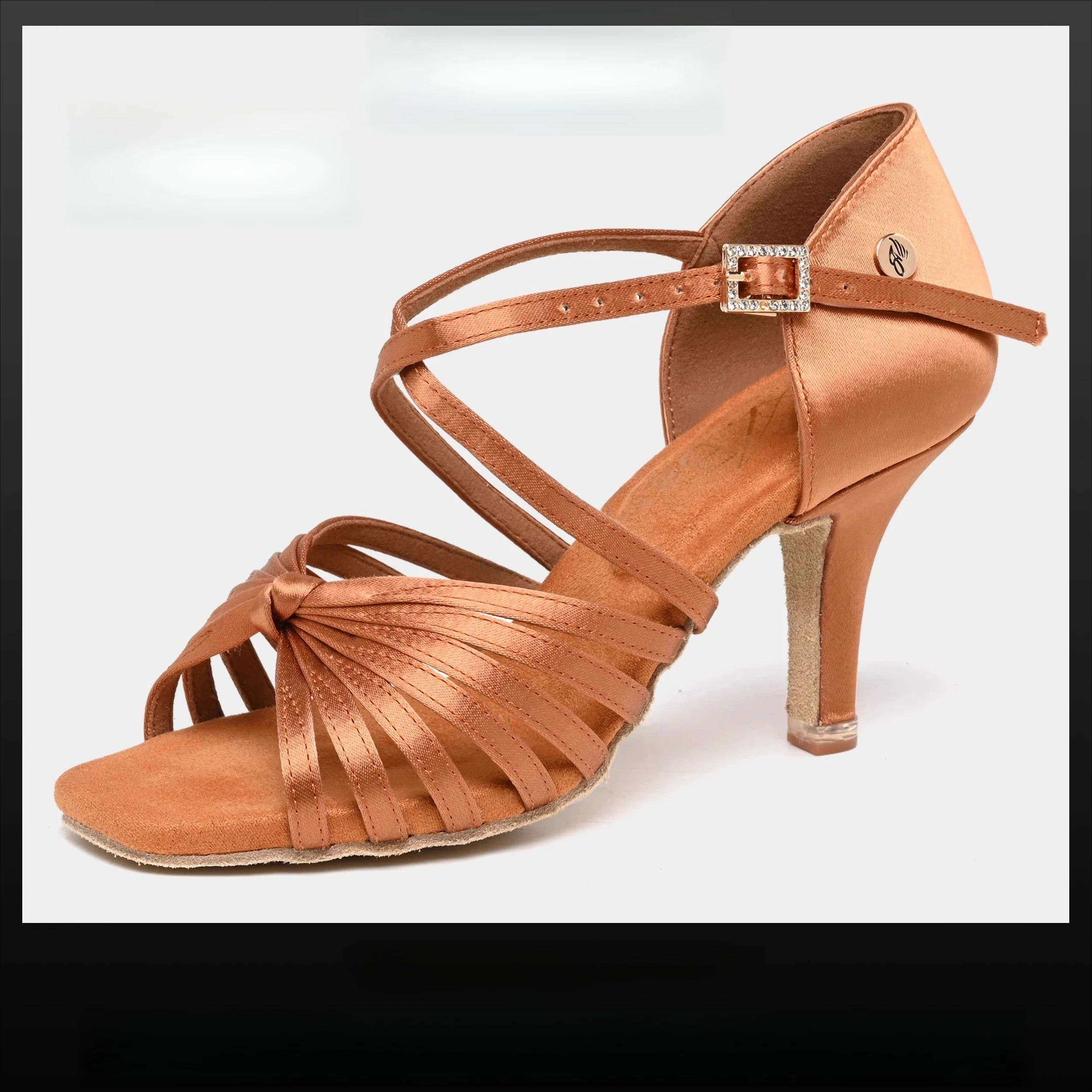 Vennystyle Latin Dance Shoes - Women's Authentic U-Heel Practice Shoes, Flexible Sole Comfort Heel for Exam Training
