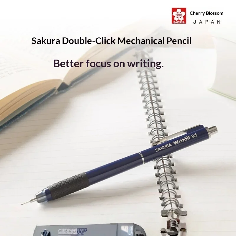 SAKURA Writoll Mechanical Pencil,Double-knock Mechanism Stationery 0.5 Retractable Tip Anti-slip Grip For Manga Drawing,Sketche