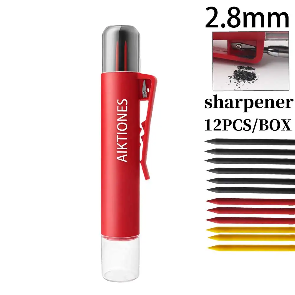 12 Pieces Carpenter Pencil Lead Refills 2.8mm  Lead Refill for Mechanical Carpenter Pencil Break Resistant  Construction Pencils
