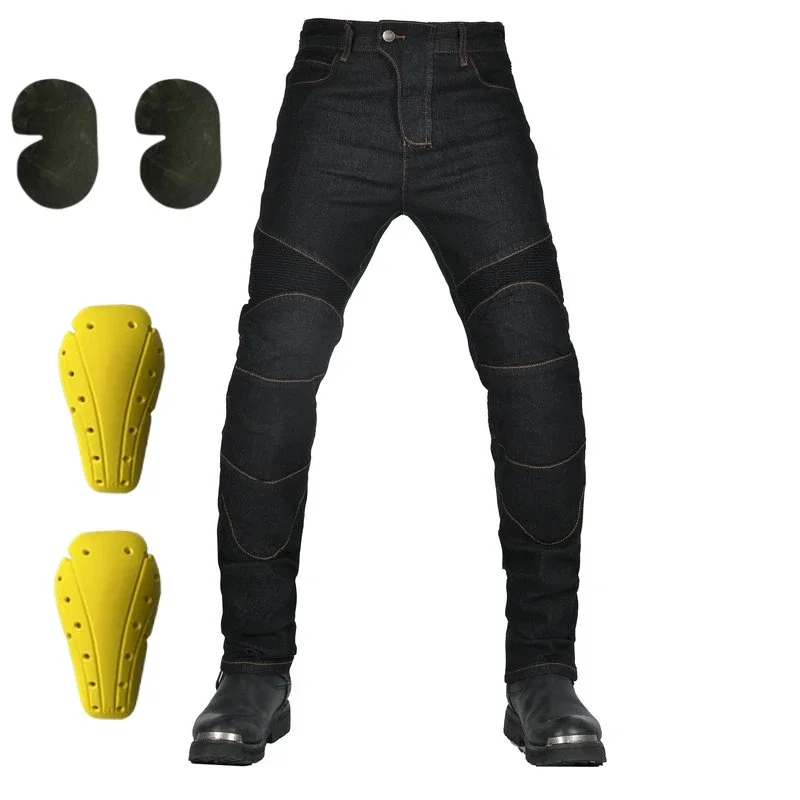New Double Zipper Metal Style Motocross Moto Trousers Men For Woman Outdoor Riding Jeans Protective Gear Motorcycle Pants