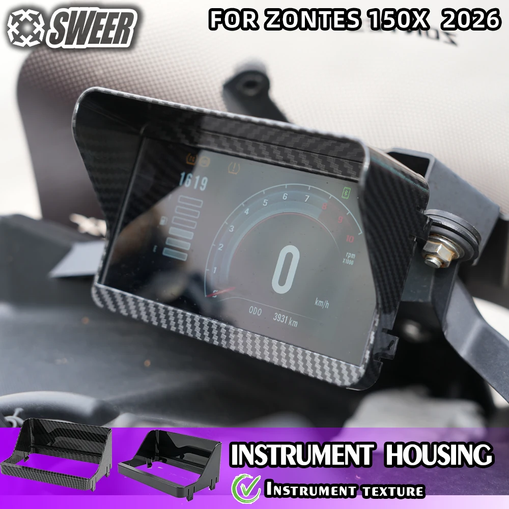 Motorcycle Instrument Housing Screen Sun Visor Cover ABS Plastic Fit For ZONTES 150X Dashboard Protector Guard Accessories