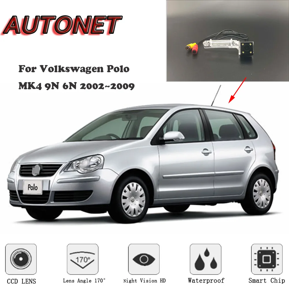 AUTONET HD Night Vision Rear View camera For Volkswagen Polo VW Polo MK4 9N 6N 2002~2009/Backup Camera/license plate camera