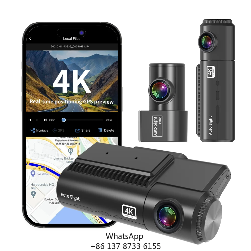 Auto Sight Parking Car Dashboard Dvr Camera Recording Auto Car Dash Camera 4K Front And 2K Back Dashcam