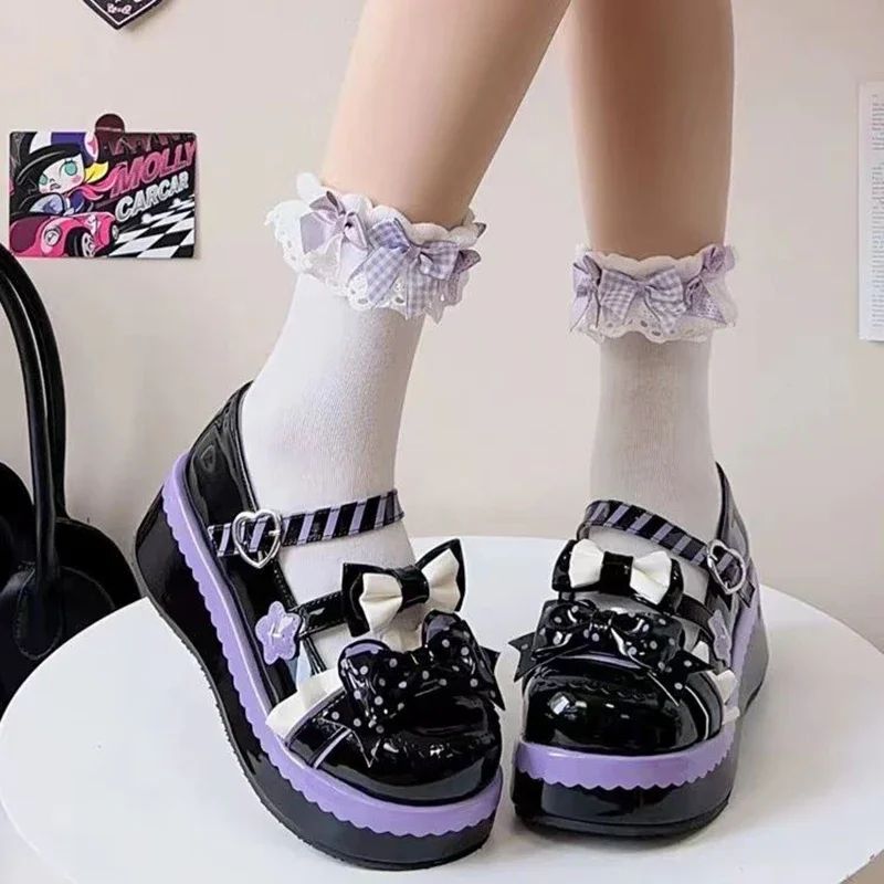 Sweet Women's Mary Jane Shoe New Exquisite Lolita Bow Casual Shoes for Woman Fashion Platform Shoes Designer Shoes Zapatos Mujer
