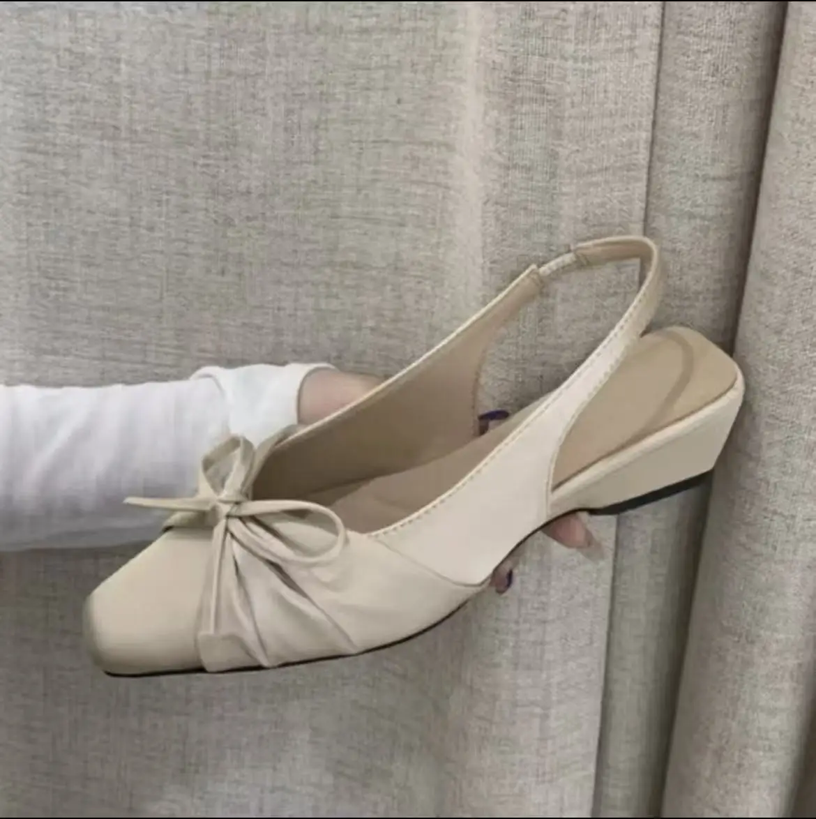 2026 New Spring Autumn French Style Closed Toe Block Heel Mary Jane Shoes Backless Elegant Daily Sandals For Women