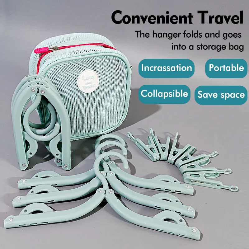 Travel folding clothes rack with storage bag, portable travel clothes rack business trips, student dormitory for home use suit