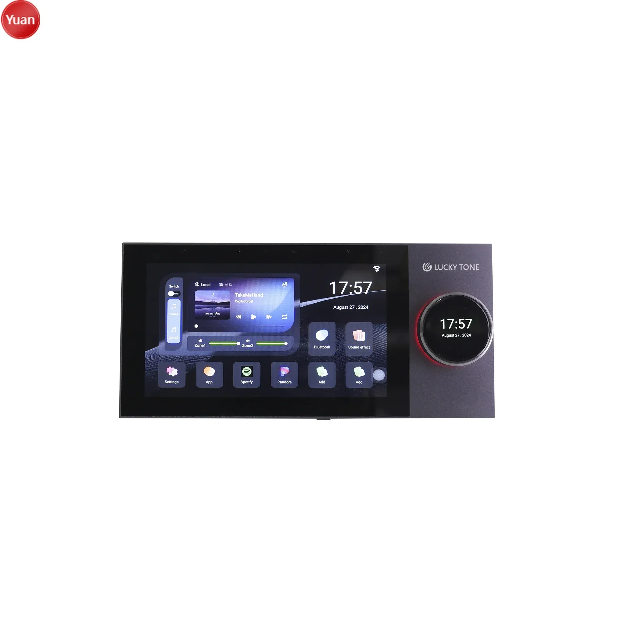 M Wall Amplifier Tuya Zigbee Smart Home Control Panel 7 Inch Touch Screen 8-Ch Blue-tooth Wall Amplifier For Background Music