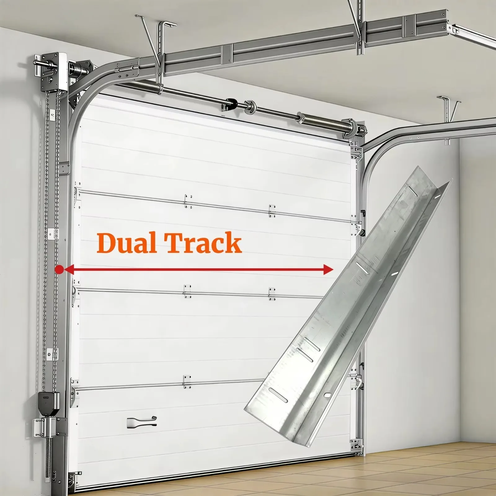 Any Size Custom Sensor Light Equipped Sectional Garage Door Aluminum One Key Remote Open anti Fall Safe Design Heat Insulat Home