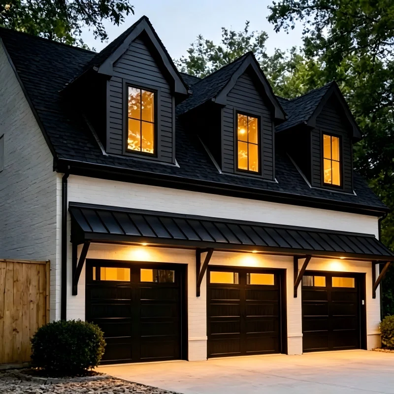 Any Size Custom Sensor Light Equipped Sectional Garage Door Aluminum One Key Remote Open anti Fall Safe Design Heat Insulat Home