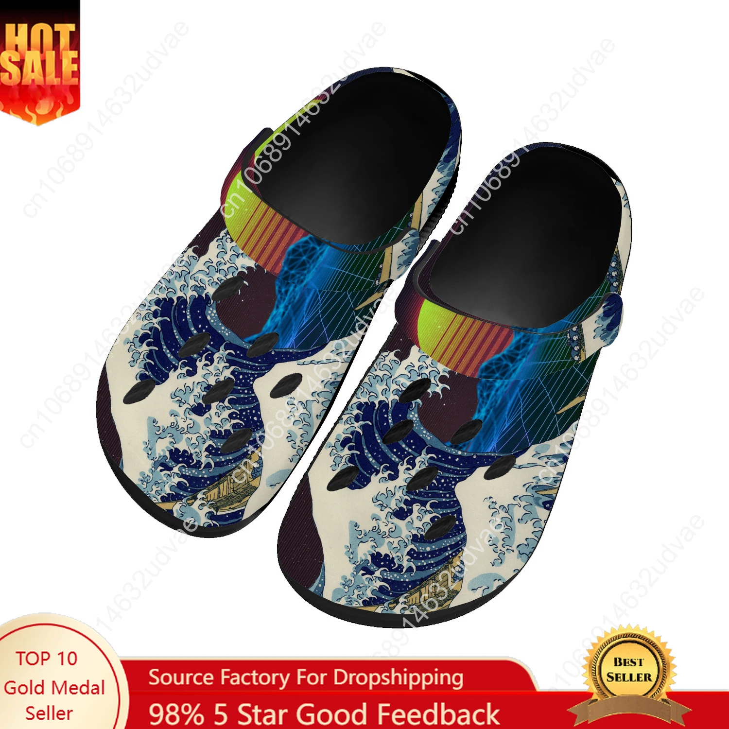 The Great Wave off Kanagawa Water Shoes Men Women Non-slip Home Garden Clogs Customizd Sandals Beach Breathable Hole Slipper