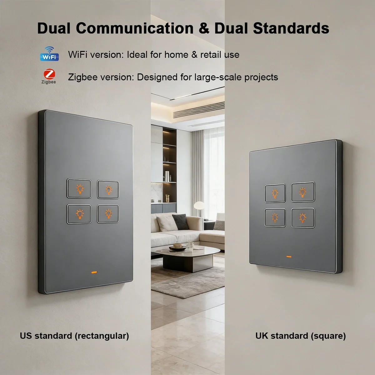 Tuya European/American Smart Button Switch For Home/Hotel Wifi Smart Switch Tuya App Control Alexa Google Home Voice Control