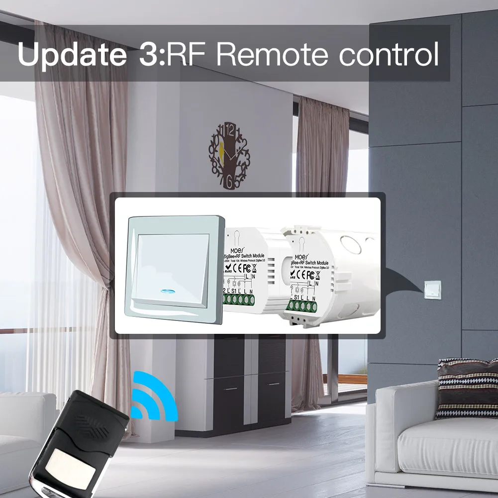 Tuya ZigBee 3.0 Smart Light Switch Relay Module 1/2/3 Gang Smart Life/Tuya Control, 2MQTT Setup with Alexa Google Home Yandex