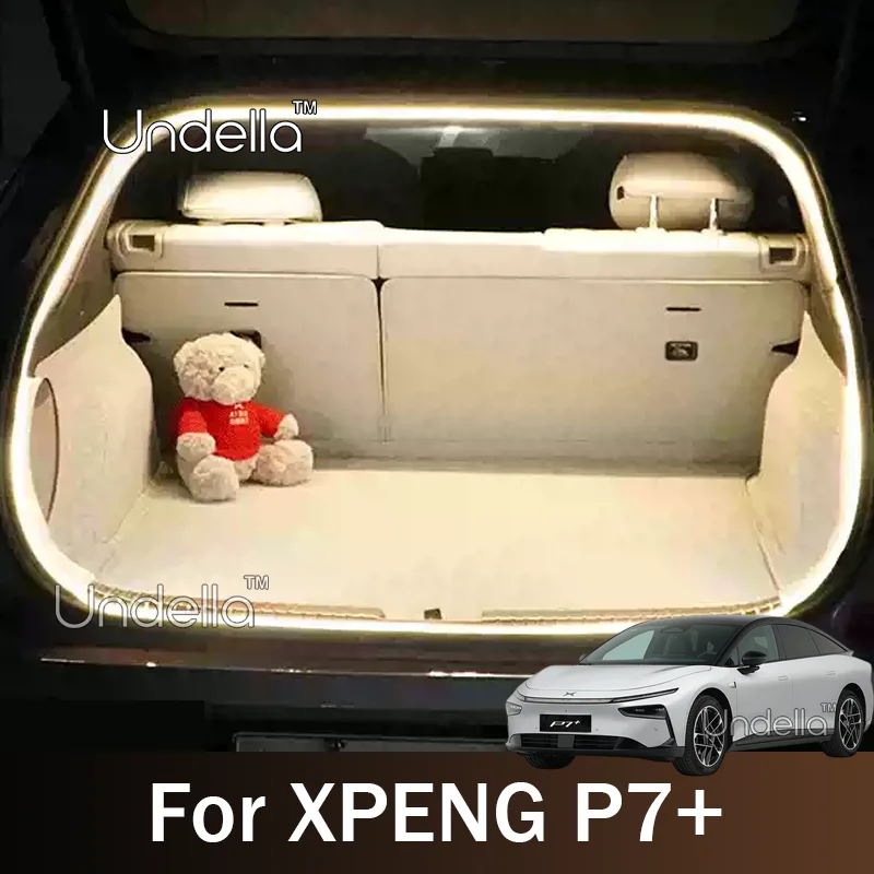 For XPENG P7+ P7plus 2026 2027 Car Rear Trunk LED Light Bar Strip Trunk Interior Brighten Decorative Lamp Strip Automatic Light