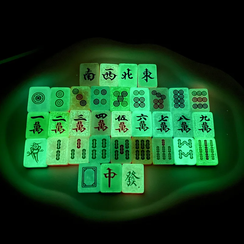 3/5/10/20 PCS Funny Spoof Simulation Small Mahjong Game glow in the dark Miniature Accessories Milk DIY Phone Case Glowing Toys