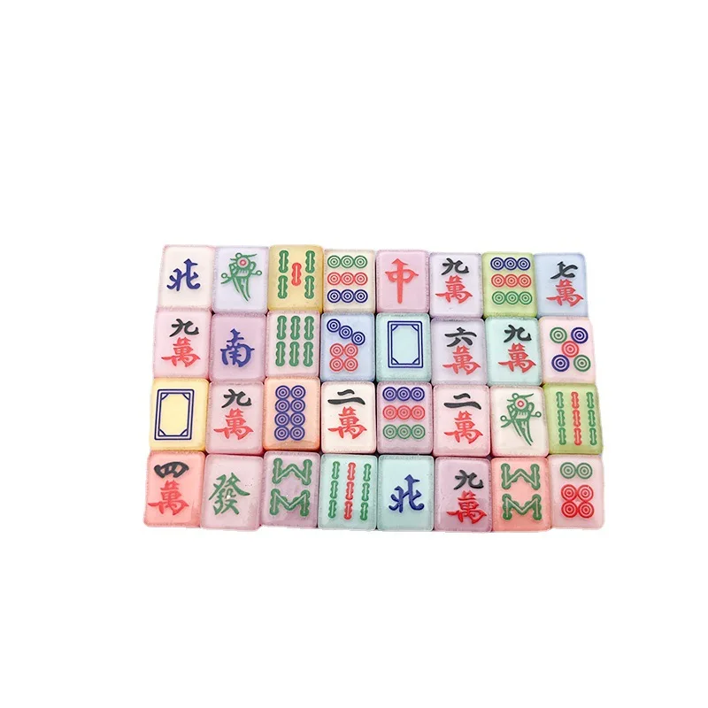 3/5/10/20 PCS Funny Spoof Simulation Small Mahjong Game glow in the dark Miniature Accessories Milk DIY Phone Case Glowing Toys