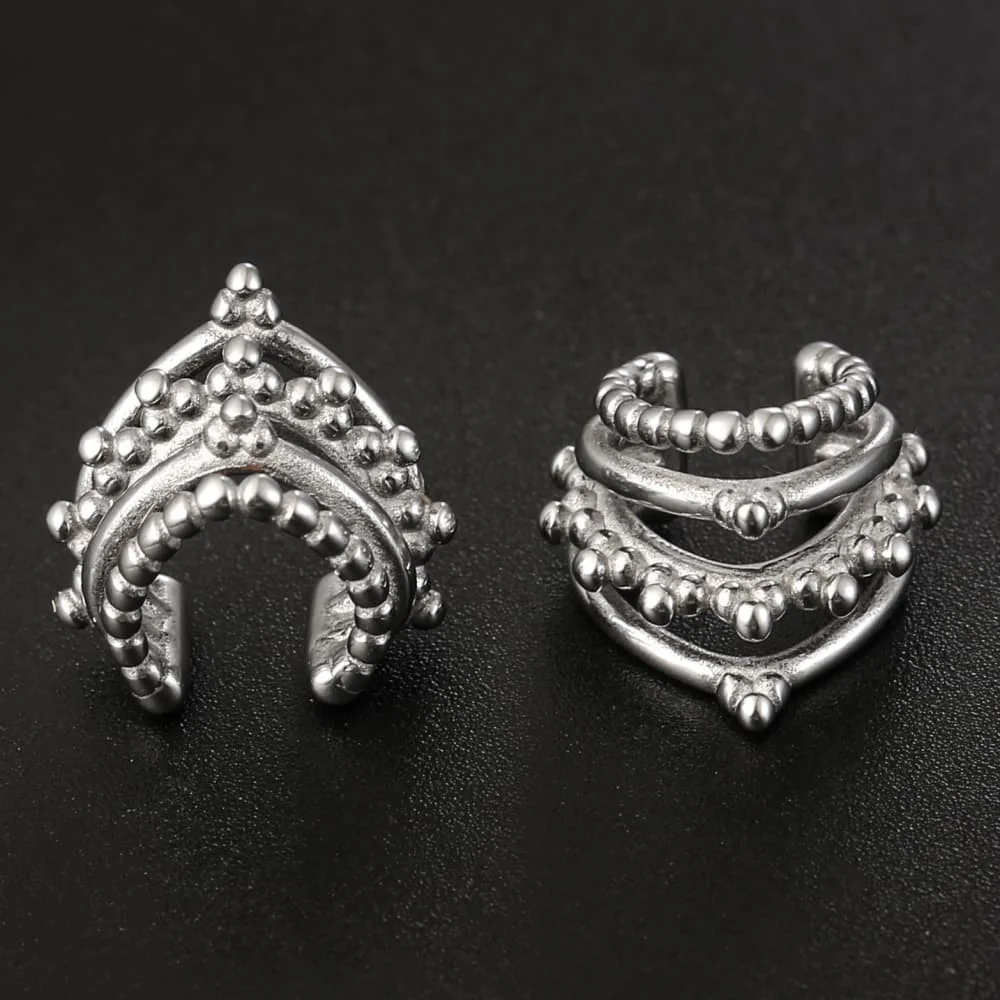 Giga 1/2Pc Punk Cool Ear Cuff Non-Piercing Ear Rings Ear Bone Clips for Women/Men Fake Piercing Jewelry Earrings Fashion