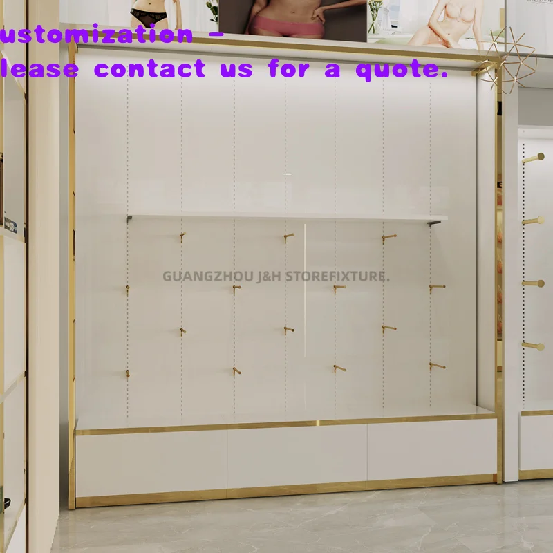 custom.Simple Classic Clothes Store Display Stand Retail Showcases Underwear Stainless Steel Rack Showroom Interior Design