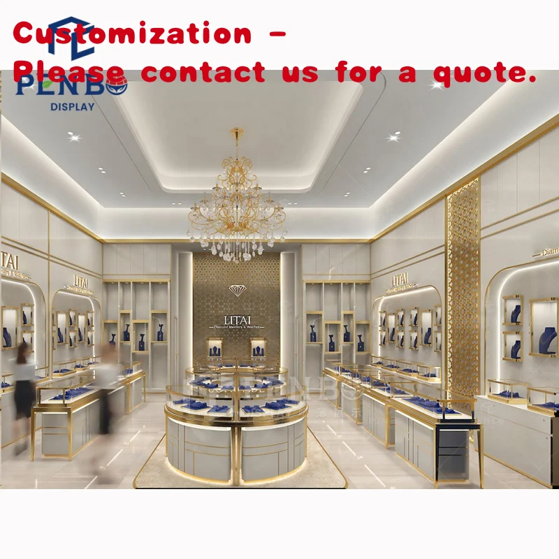 custom.Luxury Jewellery Store Display Counter Fine Necklace Shop Showcase Decor Custom Jewelry Watch Store Interior Desi