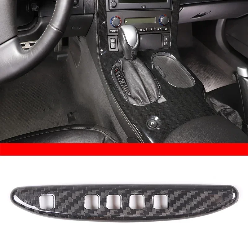 For Chevrolet Corvette C6 2005-2013 Real Carbon Fiber Car Gear Display Cover Decorative Sticker Car Protection Accessories