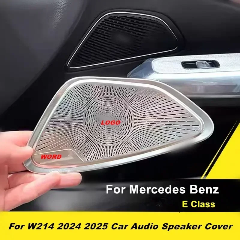 Metal Chrome Car Audio Speaker A Pillar/Door Loudspeaker Panel Protective Cover Trim For Mercedes Benz E Class W214 2024 2025