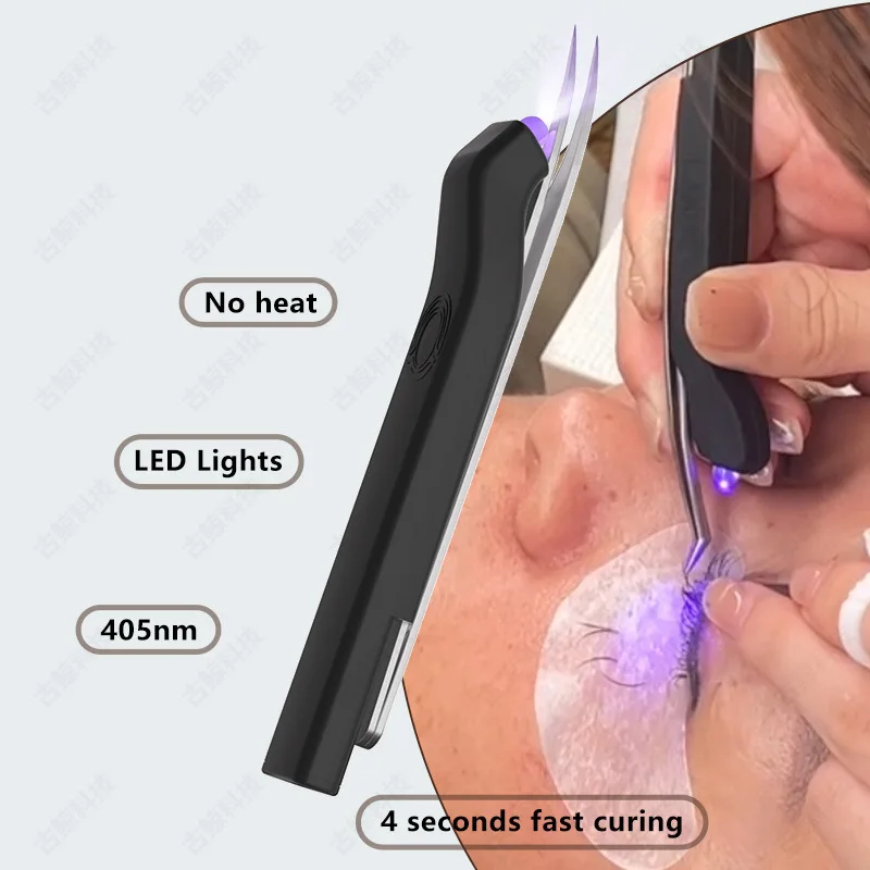 Portable Eyelash Grafting Second Generation Handheld Mini Eyelash Beauty UV Glue Fast Curing Light UV Tweezers Light