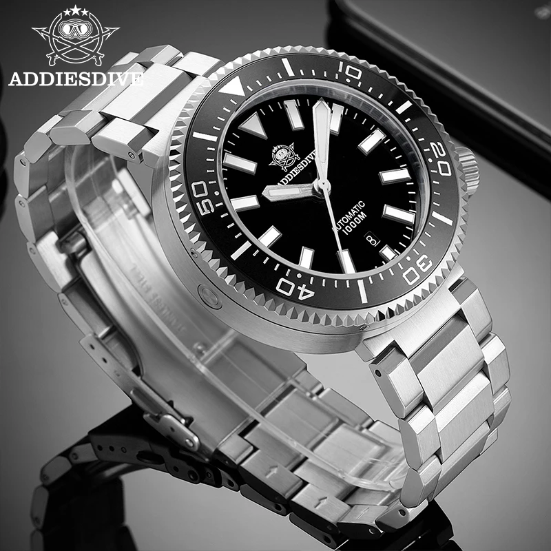 ADDIESDIVE Watches for Men 316L Stainless Steel AD2523 BGW9  Luminous 1000M Waterproof Sapphire Glass Mechanical Watches Reloj