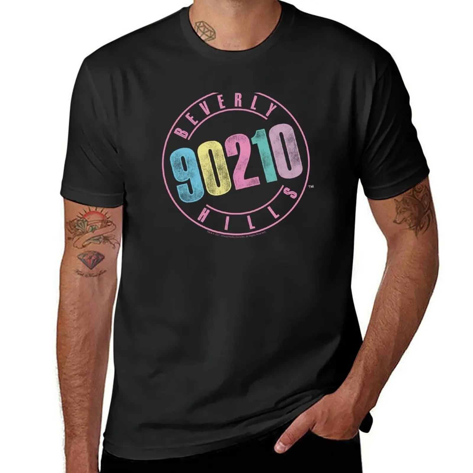 Beverly Hills, 90210 Vintage Pastel Retro Logo T-Shirt kawaii clothes plain tops mens plain t shirts
