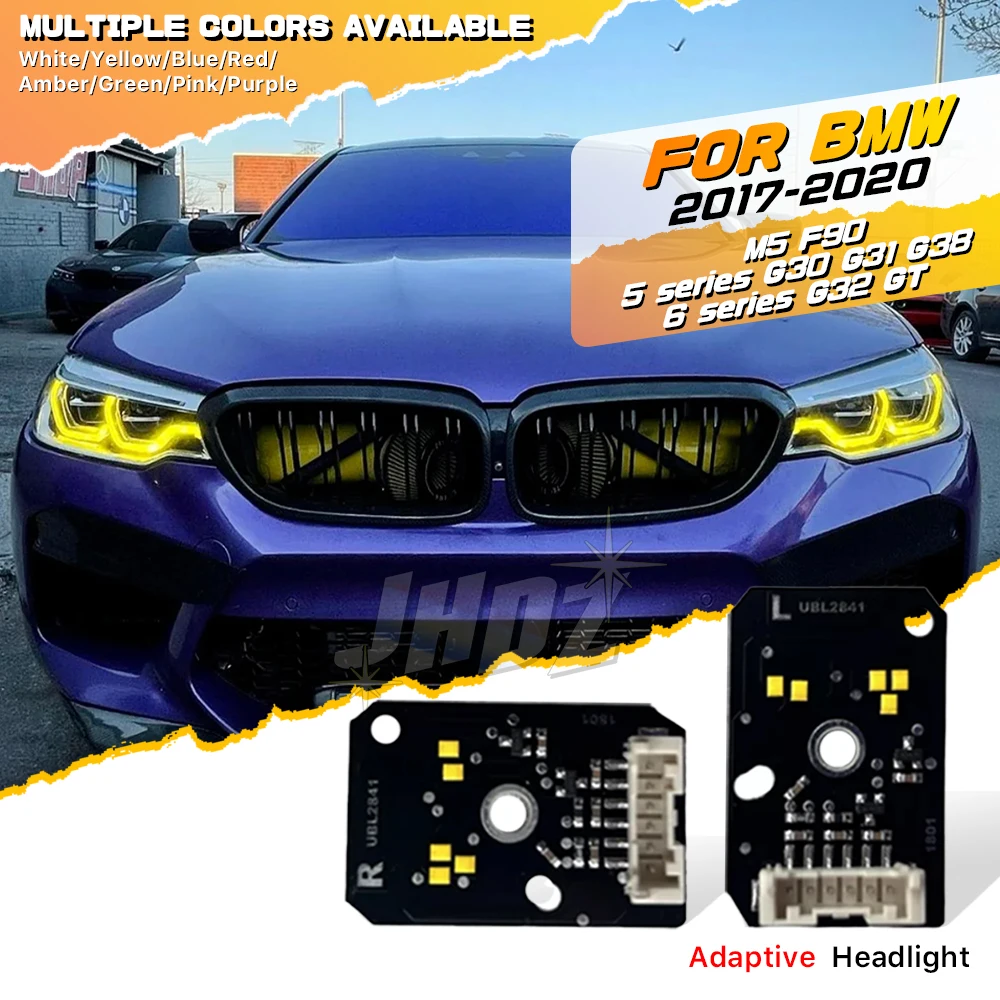 Yellow Amber LED Angel Eyes DRL Board Set For BMW 5 Series M5 F90 G30 G31 G38 G32 2017-2020 Adaptive LED Headlight 63117214939