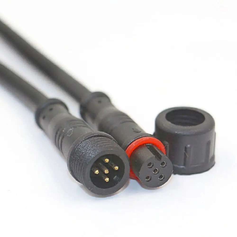 led Connector Led Waterproof Cable Connector Male to Female 2pin/3pin/4pin/5pin LED Strips Male and Female Connector Black