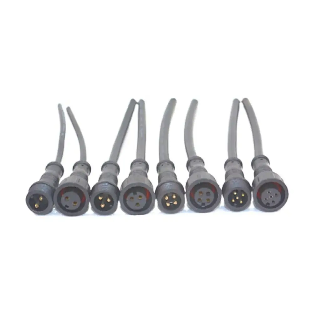 led Connector Led Waterproof Cable Connector Male to Female 2pin/3pin/4pin/5pin LED Strips Male and Female Connector Black