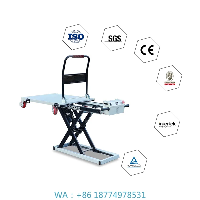 Electric Hydraulic Lifting Flatbed Handcart Scissor Truck for On-board Handling, Loading and Unloading Portable