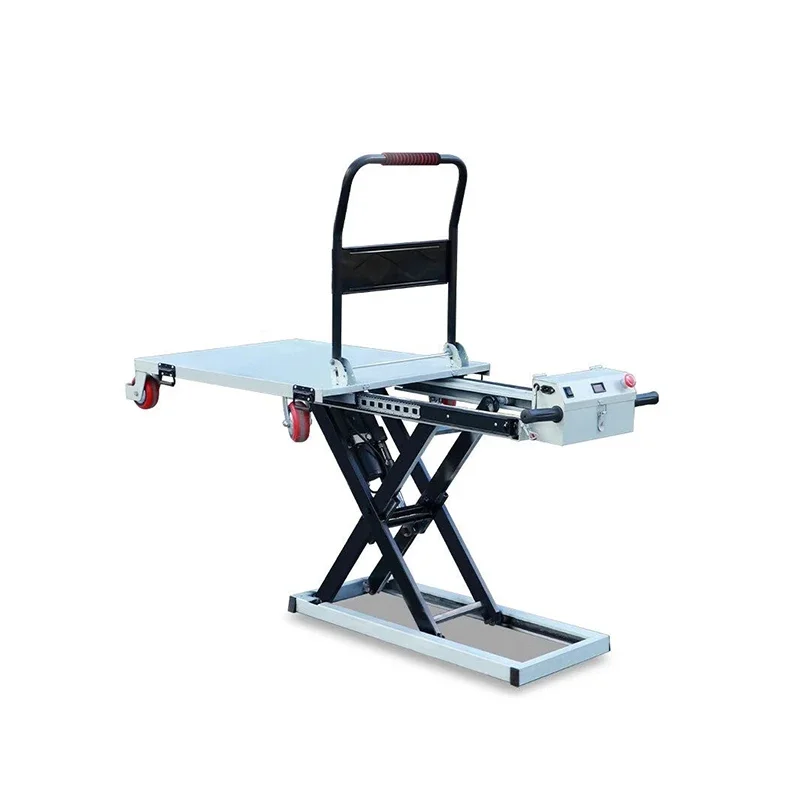 Electric Hydraulic Lifting Flatbed Handcart Scissor Truck for On-board Handling, Loading and Unloading Portable