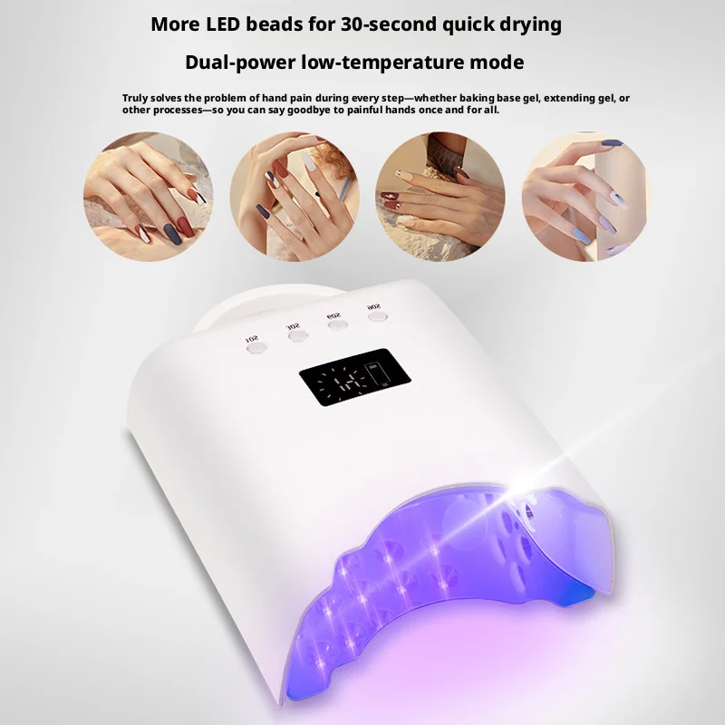 SHINEKNOT 78W High-Power UV Nail Lamp 39LEDs Infrared Smart Sensor Light Therapy Machine Built-In Battery Large Capacity 405NM