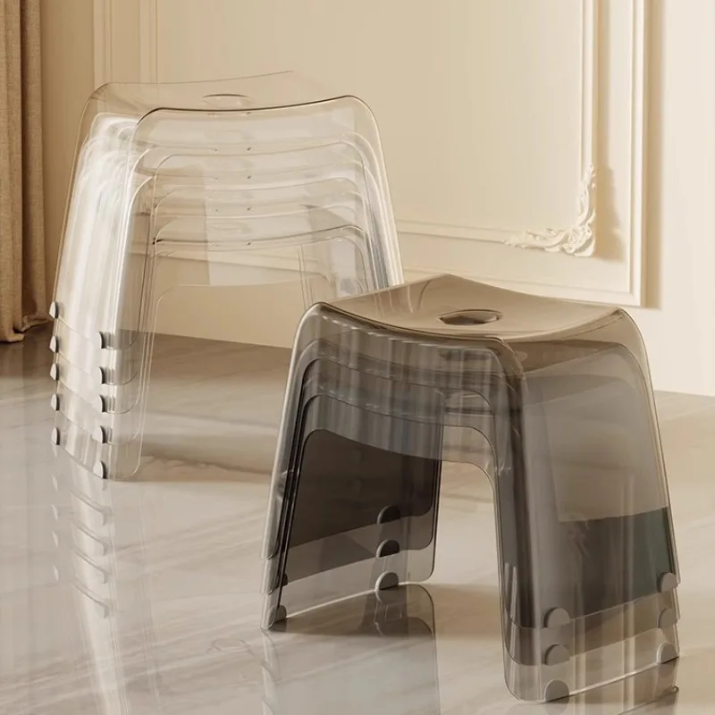 Plastic Ottoman Household Strong and Durable Stackable Light Luxury High Sense Shoe Changing Stool Thickened Small Stools