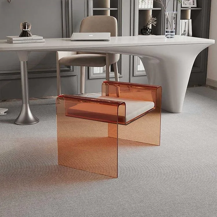 eq-Transparent Acrylic Low Bench Stool for Living Room Dining Outdoor Bedroom Hotel & Villa Shoe & Changing Table Stool%